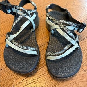 Chaco Black and Green/Blue Outdoor Sandals with Adjustable Straps
